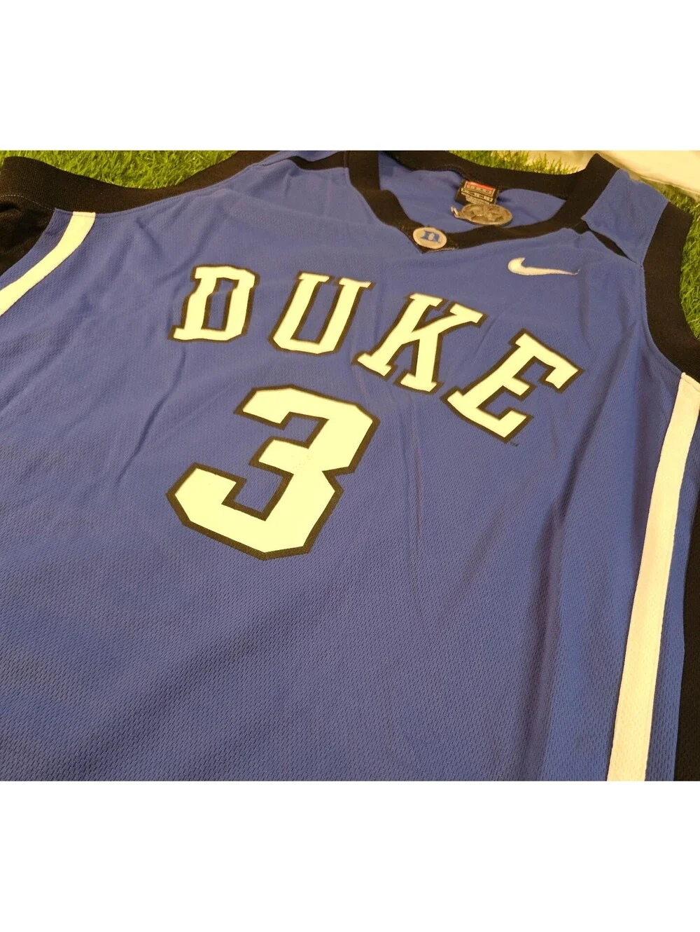 Vintage 2000s Nike Elite Duke #3 Basketball Jersey XL Blue Black White